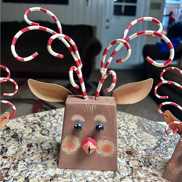 Reindeers • Candy Cane Antlers • Christmas • Brown • 3 • Metal • Ringing Bells - Picture 4 of 12